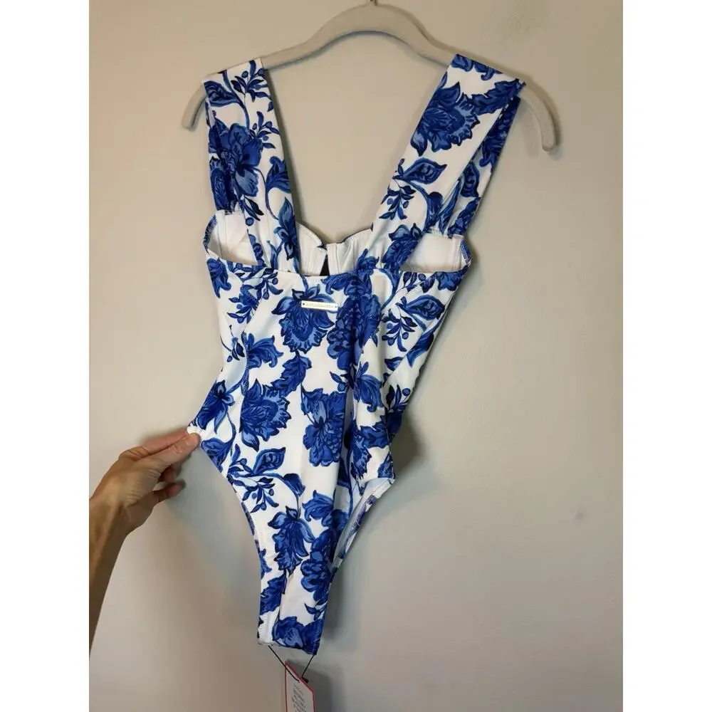 Alexandra Miro ZELLA One Piece Underwire SWIMSUIT - BLUE CAPRI XS NWT $328